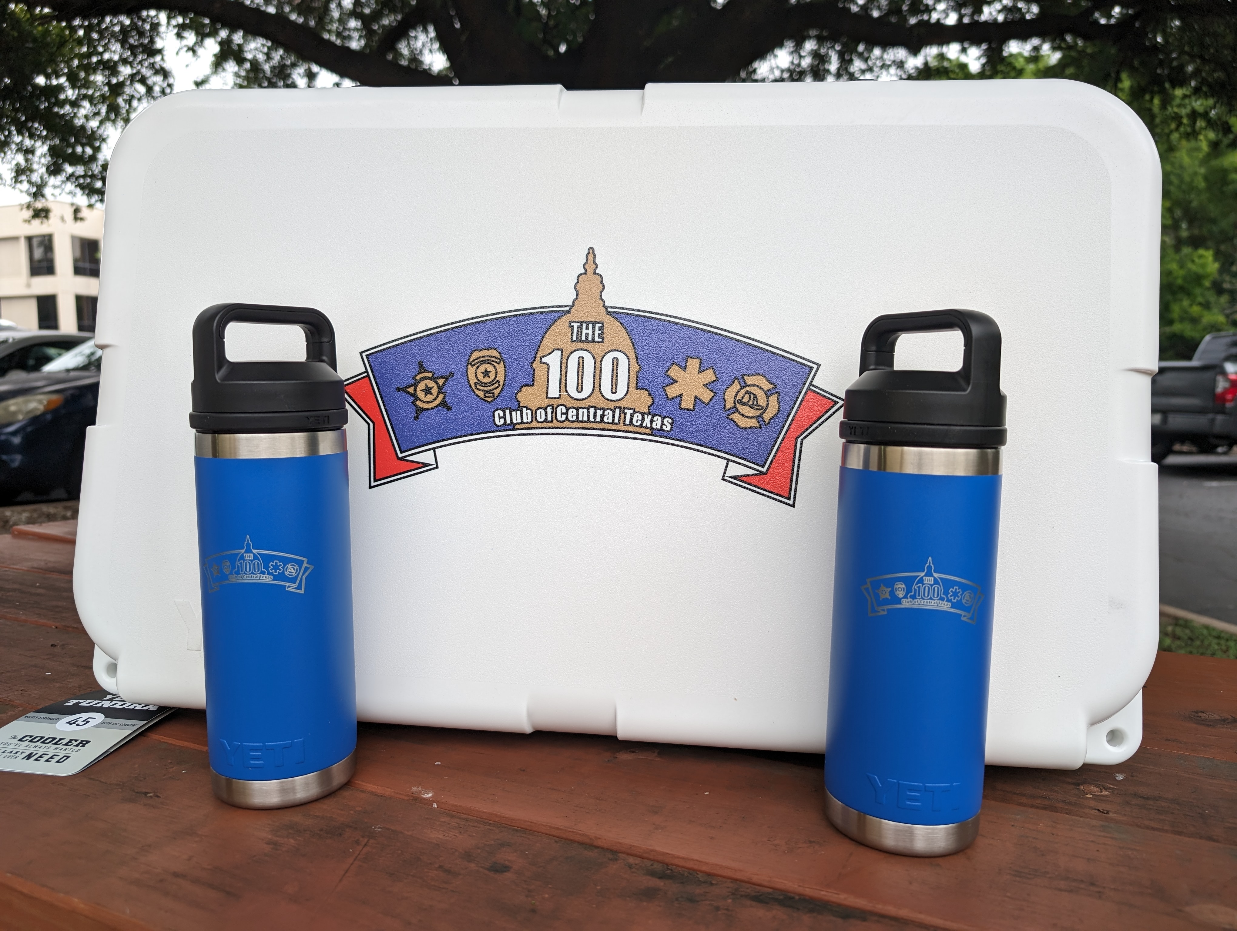 Custom YETI Tundra 45 and 2 Rambler Bottles